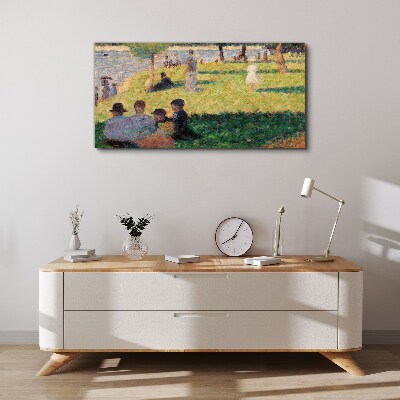 Schilderij op doek Een zomermiddag aan de rivier