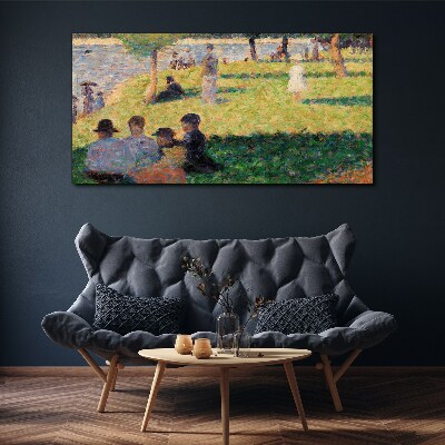 Schilderij op doek Een zomermiddag aan de rivier