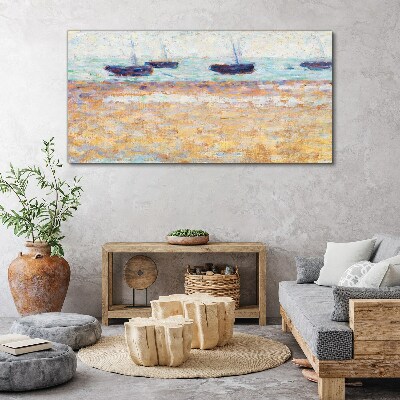 Schilderij op doek Een rustige haven in pastelkleuren