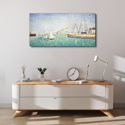 Canvas schilderij Zeegezicht met zeilboten