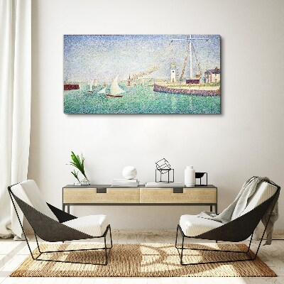 Canvas schilderij Zeegezicht met zeilboten