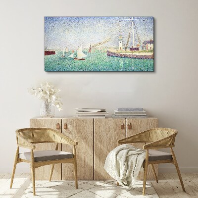 Canvas schilderij Zeegezicht met zeilboten