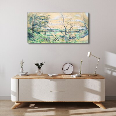 Foto op canvas Een vredig landschap met bomen