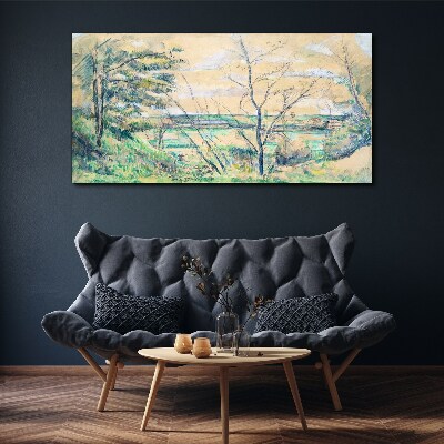 Foto op canvas Een vredig landschap met bomen
