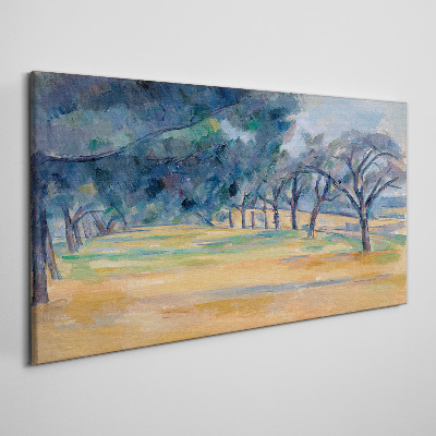 Canvas schilderij Een vredig landschap met bomen