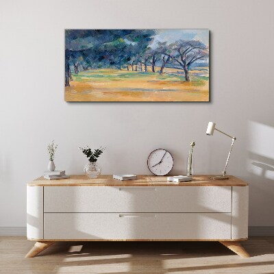 Canvas schilderij Een vredig landschap met bomen