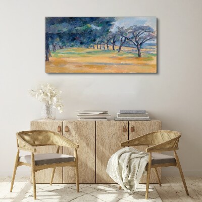 Canvas schilderij Een vredig landschap met bomen