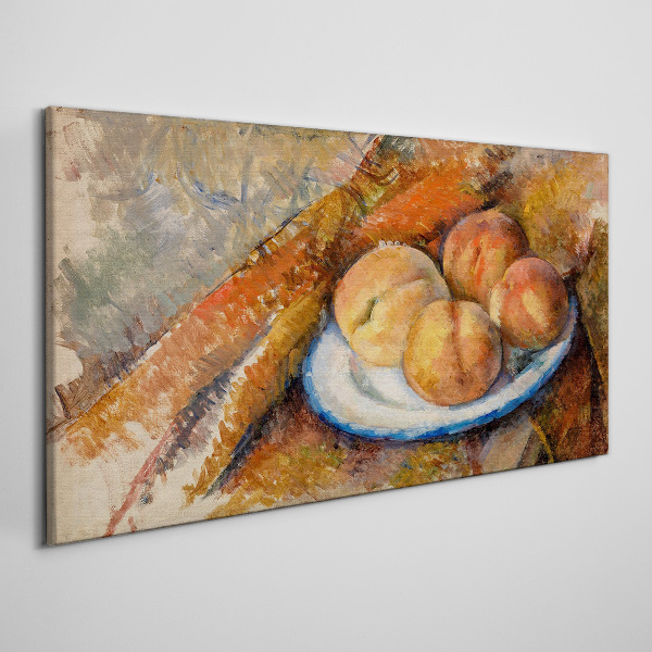 Schilderij op doek Fruittafel in pastelkleuren