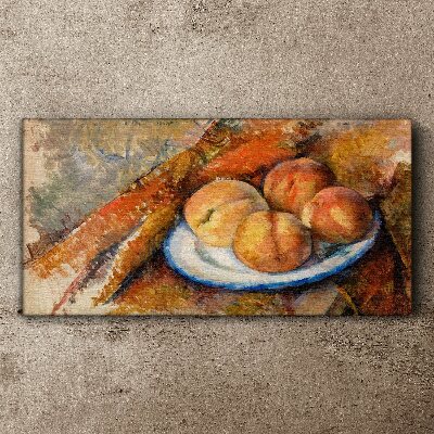 Schilderij op doek Fruittafel in pastelkleuren