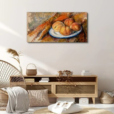 Schilderij op doek Fruittafel in pastelkleuren