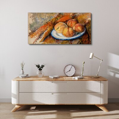 Schilderij op doek Fruittafel in pastelkleuren