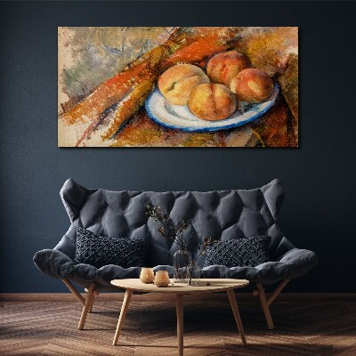 Schilderij op doek Fruittafel in pastelkleuren