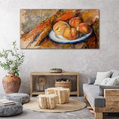 Schilderij op doek Fruittafel in pastelkleuren