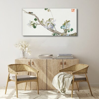 Foto op canvas Bloementak met cicaden