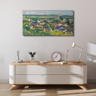 Schilderij op doek Uitzicht op het dorp bij daglicht