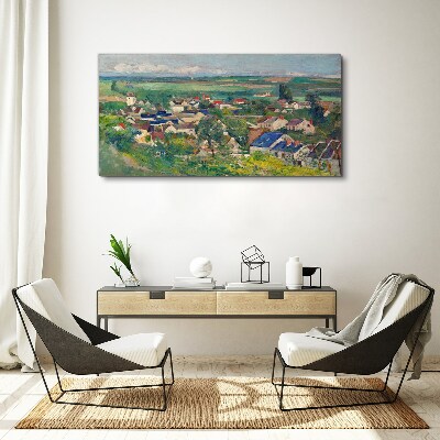 Schilderij op doek Uitzicht op het dorp bij daglicht