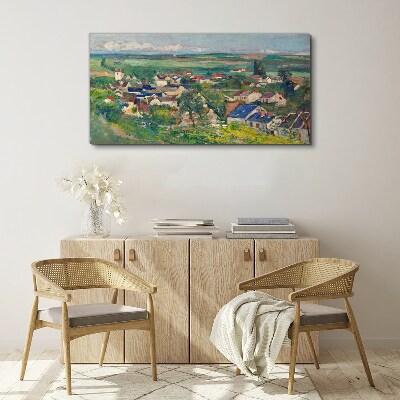 Schilderij op doek Uitzicht op het dorp bij daglicht