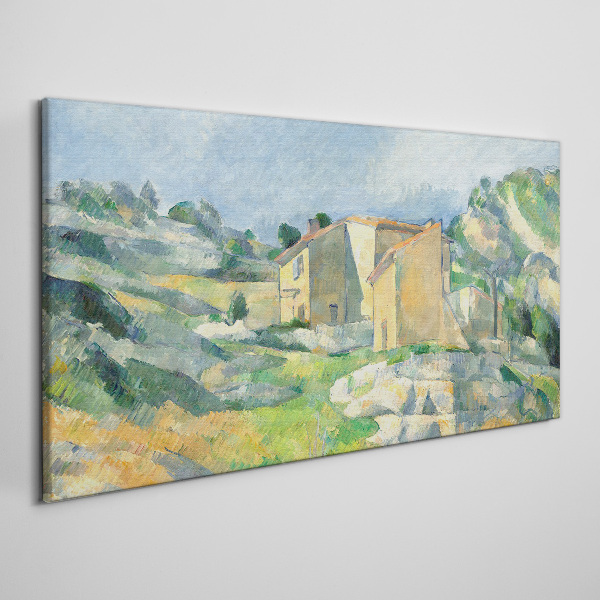 Schilderij op doek Huizen op de heuvel