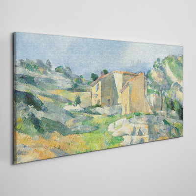 Schilderij op doek Huizen op de heuvel