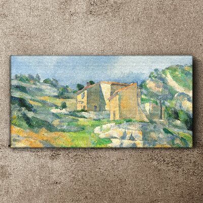 Schilderij op doek Huizen op de heuvel