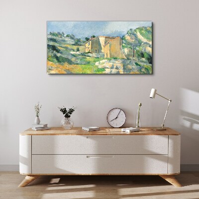 Schilderij op doek Huizen op de heuvel