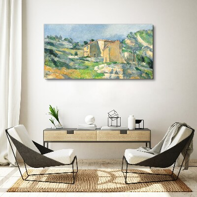 Schilderij op doek Huizen op de heuvel