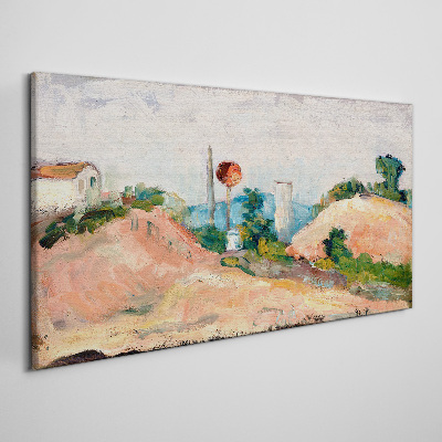 Canvas schilderij Landschap met een rode bal