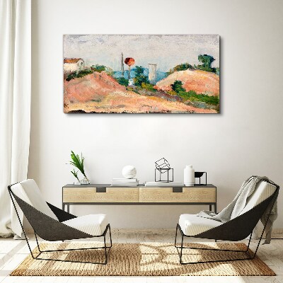 Canvas schilderij Landschap met een rode bal