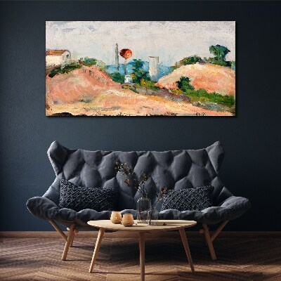 Canvas schilderij Landschap met een rode bal