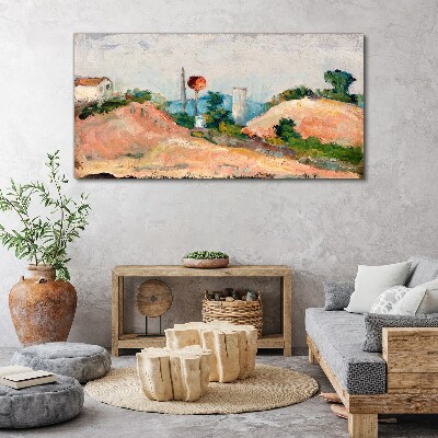 Canvas schilderij Landschap met een rode bal