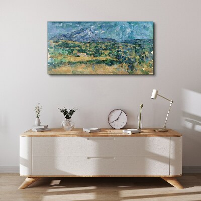 Schilderij op doek Berglandschap in pastelkleuren