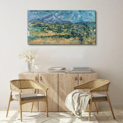 Schilderij op doek Berglandschap in pastelkleuren