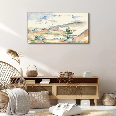 Canvas schilderij Berglandschap in pasteltinten