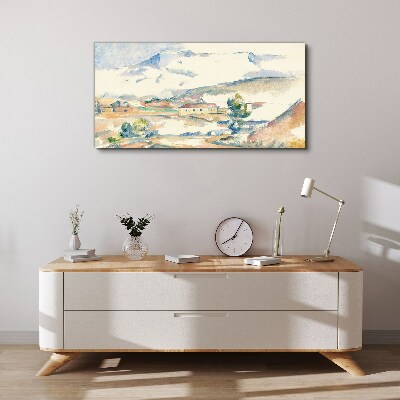 Canvas schilderij Berglandschap in pasteltinten