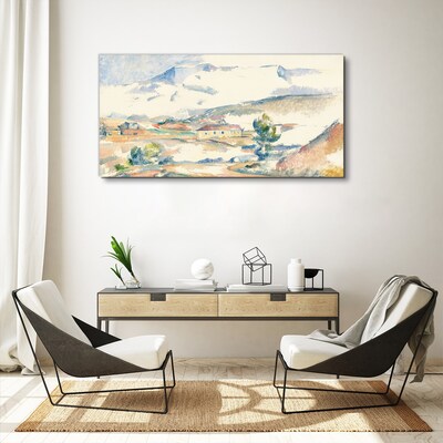 Canvas schilderij Berglandschap in pasteltinten