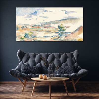 Canvas schilderij Berglandschap in pasteltinten