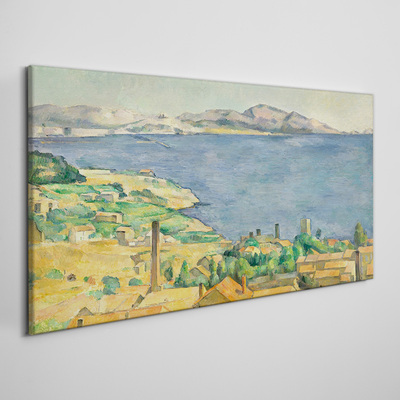 Canvas schilderij Uitzicht op zee en landschap