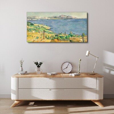 Canvas schilderij Uitzicht op zee en landschap