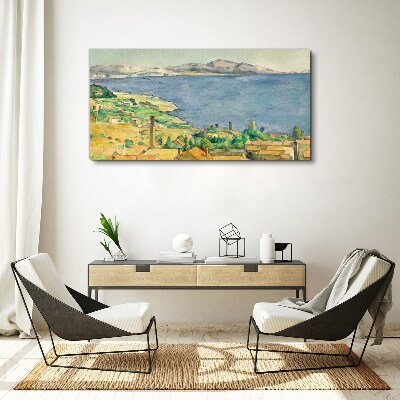 Canvas schilderij Uitzicht op zee en landschap