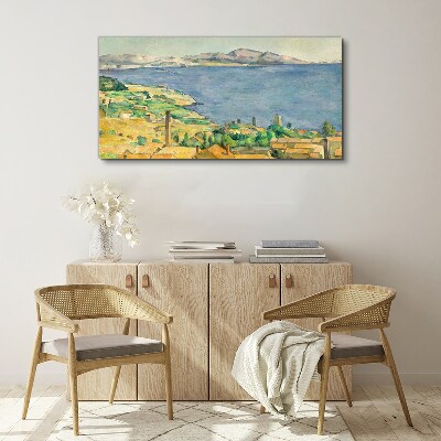 Canvas schilderij Uitzicht op zee en landschap