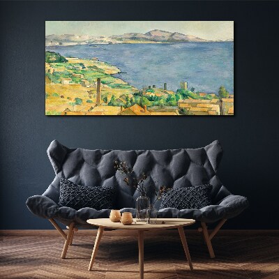 Canvas schilderij Uitzicht op zee en landschap