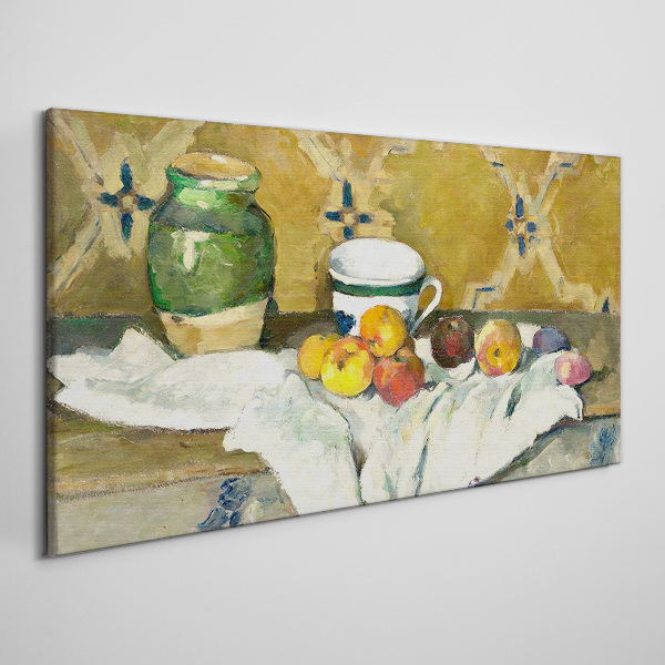Foto op canvas Fruittafel met groene pot