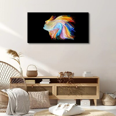 Canvas schilderij Een kleurrijk silhouet in beweging