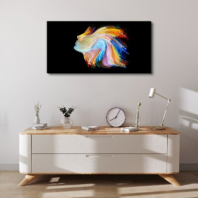 Canvas schilderij Een kleurrijk silhouet in beweging