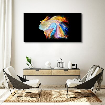 Canvas schilderij Een kleurrijk silhouet in beweging