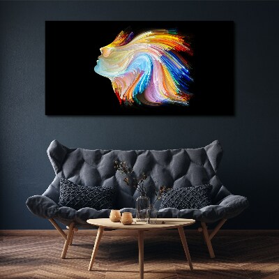 Canvas schilderij Een kleurrijk silhouet in beweging