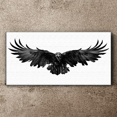 Schilderij op doek Zwarte adelaar in vlucht