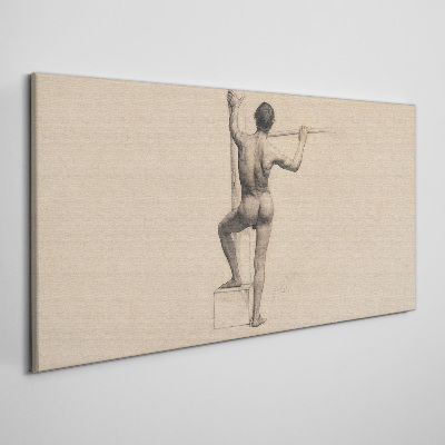 Schilderij op doek Figuur van een man met een speer