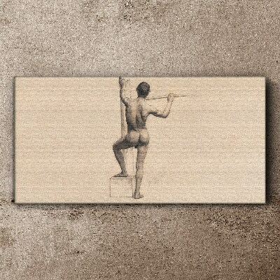 Schilderij op doek Figuur van een man met een speer