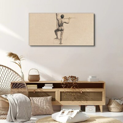 Schilderij op doek Figuur van een man met een speer